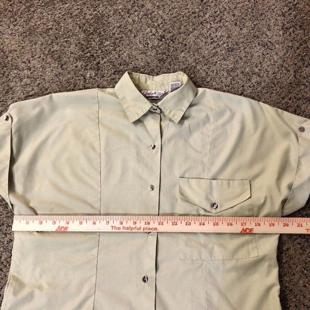 Vintage Update The Anthony Collection Blouse Womens 10 Used Khaki - Picture 11 of 16